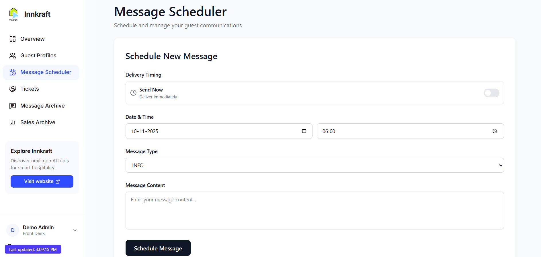 Automated message scheduling